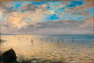 ディエップの高台から見た海。ウジェーヌ・ドラクロワ（1798-1863）の作品 作： Ferdinand Victor Eugene Delacroix