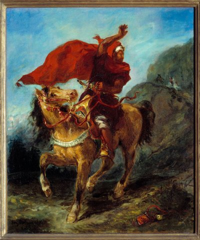 信号の様子。ウジェーヌ・ドラクロワ（1798-1863）の絵画 作： Ferdinand Victor Eugene Delacroix