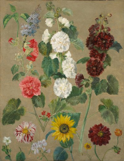 無題（花） (油彩・ボード) 作： Ferdinand Victor Eugene Delacroix