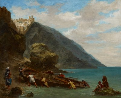 海岸からのタンジールの眺め 作： Ferdinand Victor Eugene Delacroix