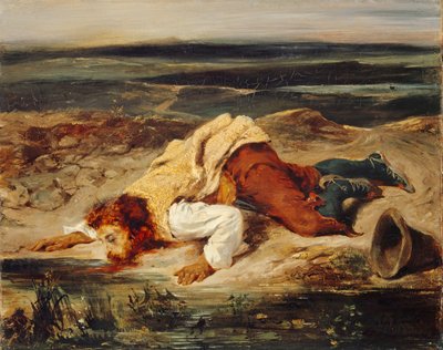 傷ついたブリガンド（ローマ羊飼い）、1825年 作： Ferdinand Victor Eugene Delacroix
