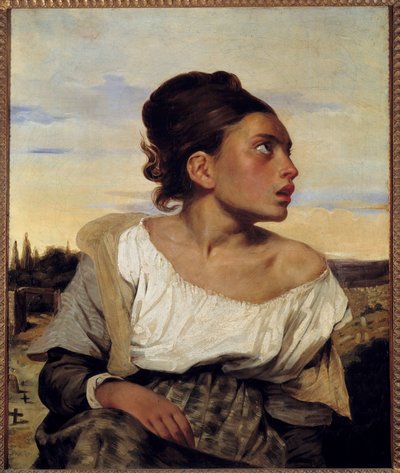 墓地の若い孤児 絵画：ウジェーヌ・ドラクロワ（1798-1863） 1824年 日0,65x0,54 m 作： Ferdinand Victor Eugene Delacroix