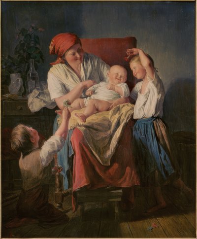 母の幸せ 作： Ferdinand Waldmüller