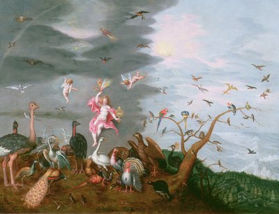 空気の寓意（銅に油彩） 作： Ferdinand van Kessel
