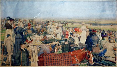 ウィーン最大のパレード会場、シュメルツでの春のパレード...（水彩画） 作： Ferdinand von Myrbach