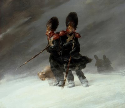雪の中で手榴弾 作： Louis Ferdinand von Rayski