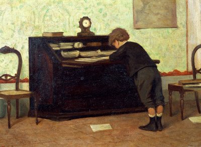 フェルディナンド・ブオナミチ（1820-1892）のレッスン、パネルに油彩 作： Ferdinando Buonamici