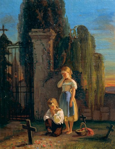 Ferdinando Buonamici（1820-1892）の「Orphans」。 作： Ferdinando Buonamici