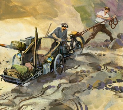 万マイル・モーター・レース（紙にガッシュ） 作： フェルディナンド・タッコーニ