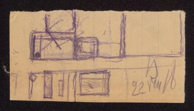 Entwürfe für den Umbau der "Mauer" in Bohdanów - Plan der Gutshofanlagen (?) 作： フェルディナンド・ルシュチク