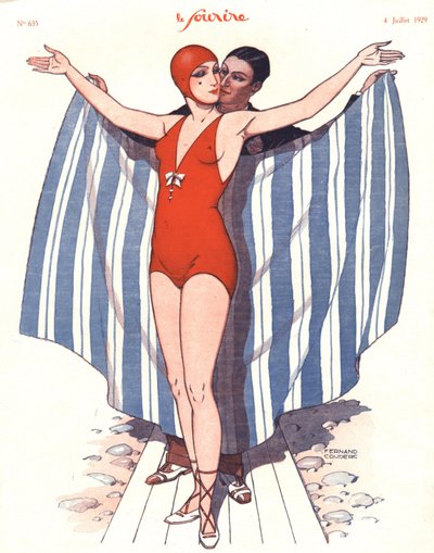 「Le Sourire」の表紙、1929 年 7 月（カラー リソ） 作： Fernand Couderc