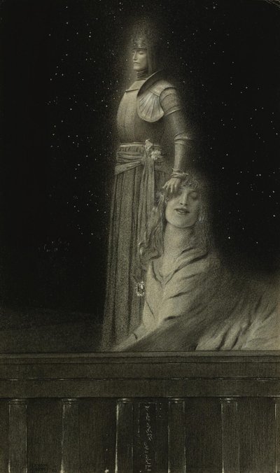 Avec Verhaeren: Un Ange With Verhaeren: An Angel, 1889. 作： Fernand Khnopff
