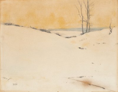 雪の中、1916年頃 作： Fernand Khnopff