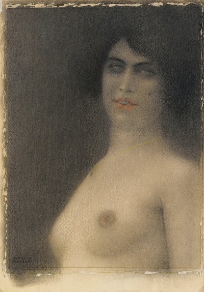 黒髪、1914 作： Fernand Khnopff