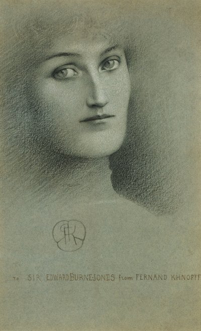 女性の頭;女性の頭、1896 作： Fernand Khnopff
