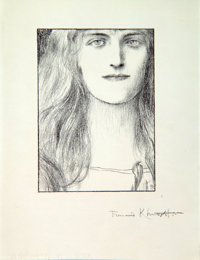 女性の頭、1897 作： Fernand Khnopff