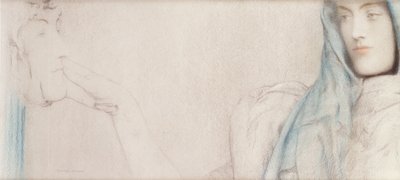 秘密の研究、1902年 作： Fernand Khnopff
