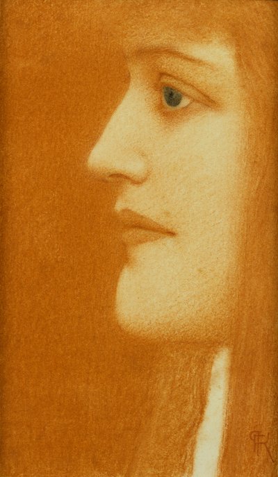 横顔の女性の研究、1910 作： Fernand Khnopff