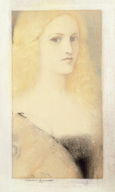 Venetian Memory（パステル、鉛筆、キャンバス） 作： Fernand Khnopff