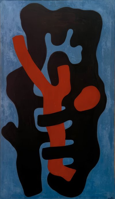 青い背景上の要素 作： Fernand Leger