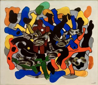 鳥とダイバー 作： Fernand Leger