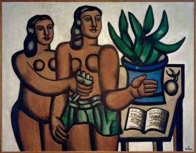青い花瓶を持つ二人の女性 作： Fernand Leger