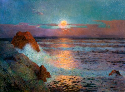 海に沈む夕日、1925 作： Fernand Loyen du Puigaudeau