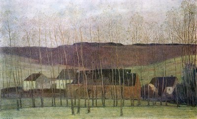 建物のある風景、1898 作： Fernand Maglin