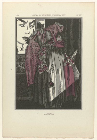 今日のファッションとマナー、1922年、Pl. 12: 画面 作： Fernand Siméon