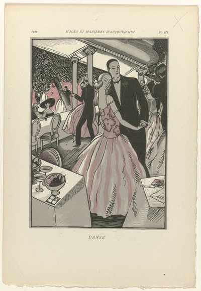 今日のファッションとマナー、1922年、Pl. 3: ダンス 作： Fernand Siméon