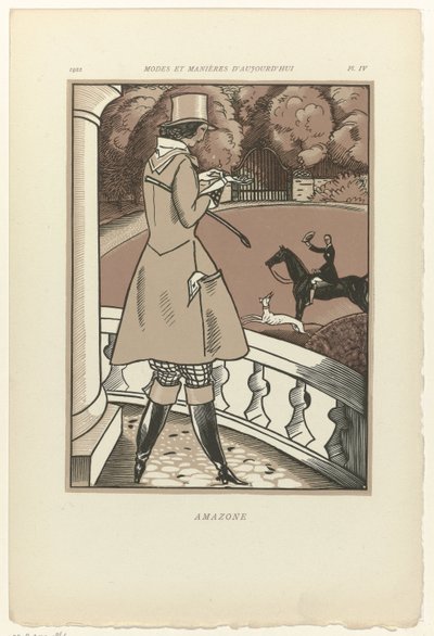 今日のファッションとマナー、1922年、Pl. 4: Amazone 作： Fernand Siméon