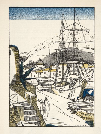 Gazette de Bon Tonのサントロペ、パブ。 1920（印刷ステンシル） 作： Fernand Siméon