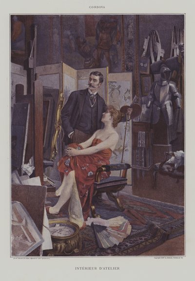 Interieur de lAtelier（スタジオの内部） 作： Fernand de Cordova Pelez