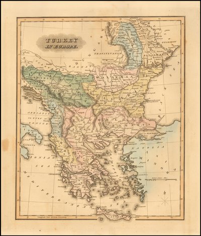 1823年、フィールディング・ルーカス・ジュニアによるヨーロッパのトルコ地図 作： フィールディング ルーカス Jr.