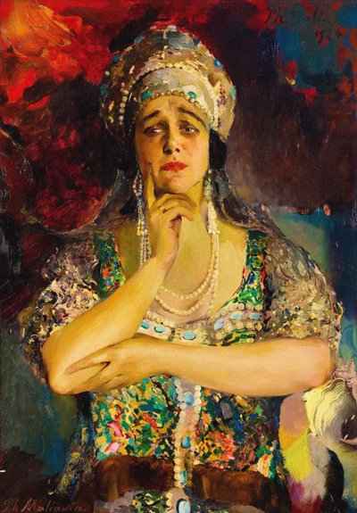 歌手のナデジダプレヴィツカヤの肖像、1924年 作： Filipp Andreevic Maljavin