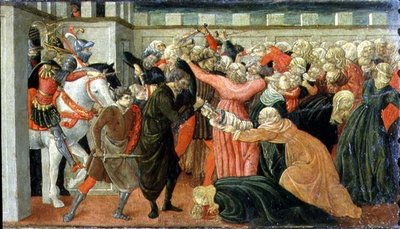 イノセントの虐殺、プレデラパネルの詳細、1470年頃（パネルのテンペラ） 作： Filippino (and workshop) Lippi