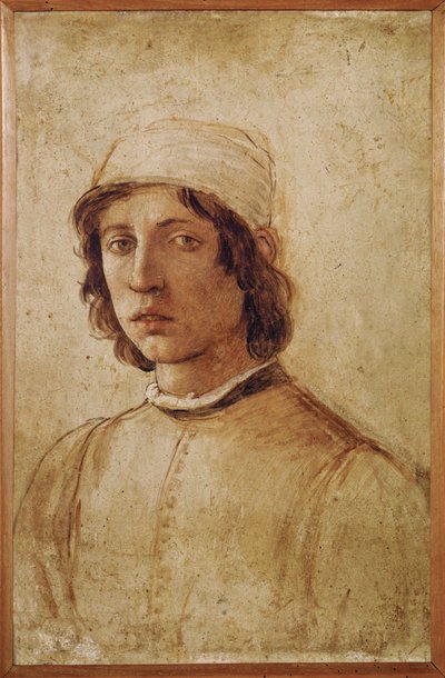 フィリッピーノ・リッピ、自画像...（フレスコ画） 作： Filippino Lippi