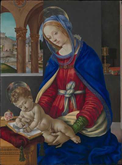 マドンナと子供、1483〜4年頃（木の上のテンペラ、オイル、ゴールド） 作： Filippino Lippi