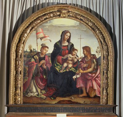 マドンナと子供とSS。洗礼者ヨハネとスティーブン 作： Filippino Lippi