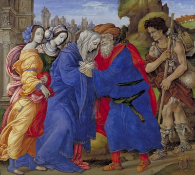 ゴールデンゲートでの聖人ヨアヒムとアンの出会い、1497 作： Filippino Lippi