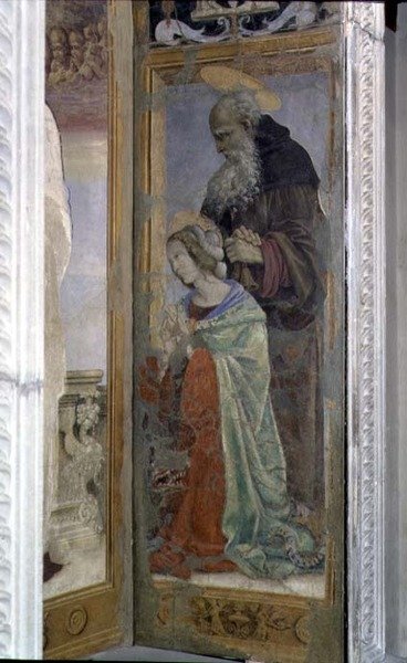 SS。アンソニーとルーシー、カントーアルメルカターレの幕屋の詳細、1498 作： Filippino Lippi
