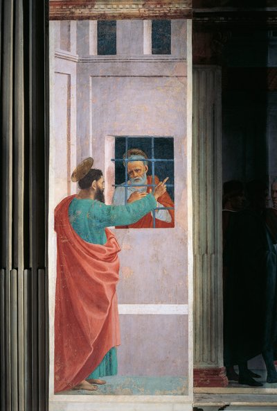 獄中の聖ペテロを訪ねる聖パウロ（フィリッピーノ・リッピ作 作： Filippino Lippi