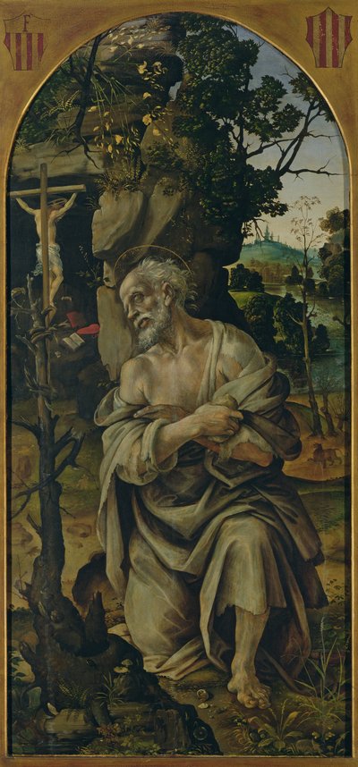 1480年頃の悔い改めの聖ジェローム 作： Filippino Lippi