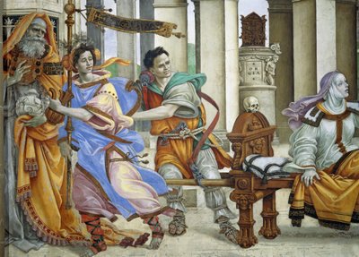 ドルシアナを蘇らせる聖ヨハネの福音書 作： Filippino Lippi