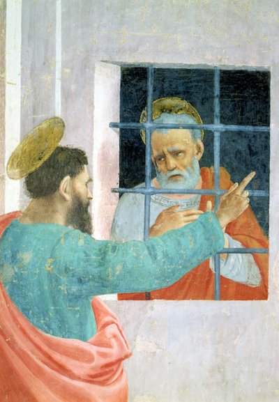 聖ペテロ聖パウロが刑務所を訪問、1480年頃63300年のフレスコ画の詳細 作： Filippino Lippi