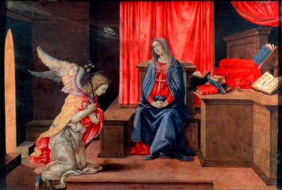 受胎告知、1490年代初頭 作： Filippino Lippi