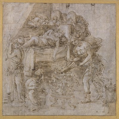 Meleagerの死（紙にガッシュを塗ったペンとインク） 作： Filippino Lippi
