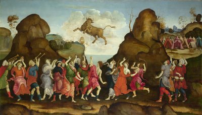 エジプトの雄牛の神、アピスの崇拝、c。 1500 作： Filippino, Lippi