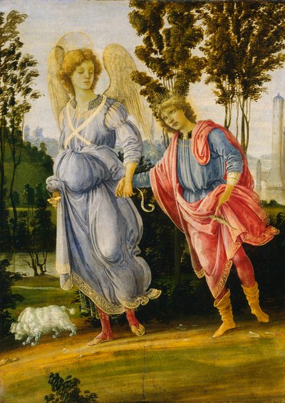 トビアスと天使、c.1475 - 1480（パネルの油とテンペラ） 作： Filippino Lippi
