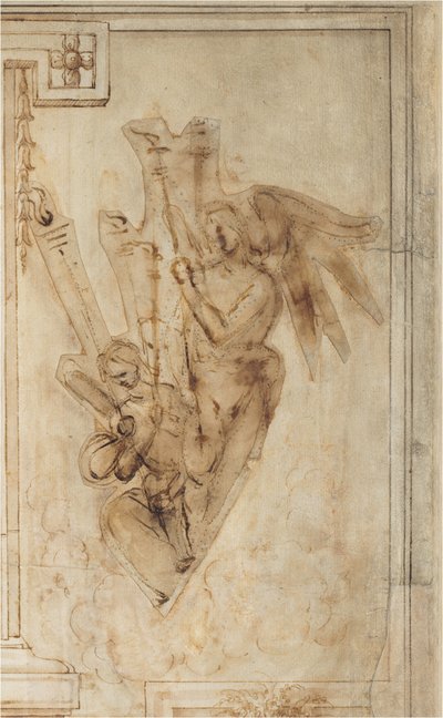 松明を運ぶ二人の天使 作： Filippino Lippi